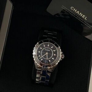 Chanel J12 Watch Black Ceramic Diamonds